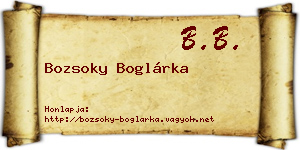 Bozsoky Boglárka névjegykártya