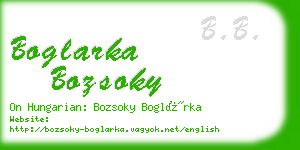 boglarka bozsoky business card